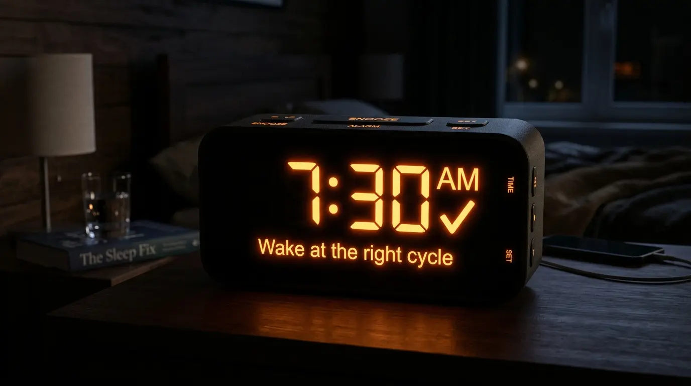 Sleep calculator showing sleep cycle phases and optimal wake up times